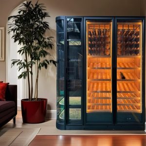 Barley Cellar Refrigerated Wine Cabinet With Custom Curved Shape Design 01